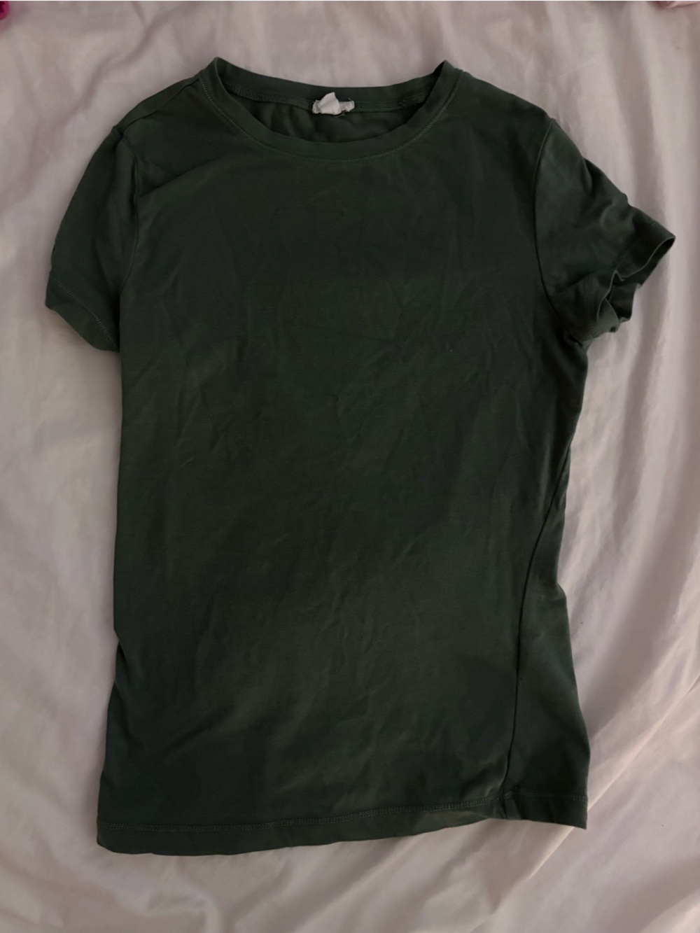 Garage Dark Olive Green Short Sleeve Crewneck Top